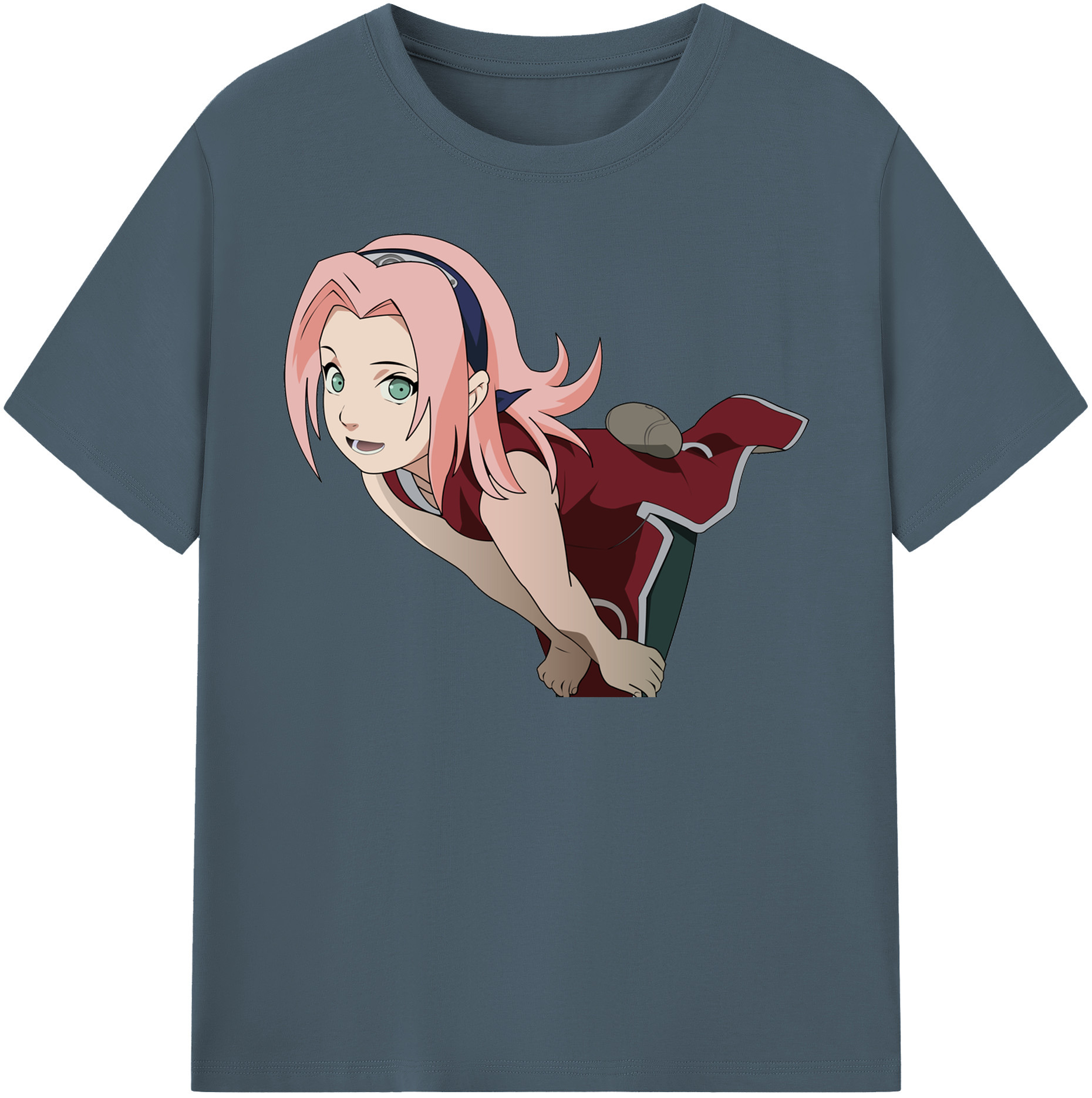 （画像用） NARUTO -ナルト- 春野サクラ Haruno Sakura 綿100％半袖Tシャツ（フロントプリント）